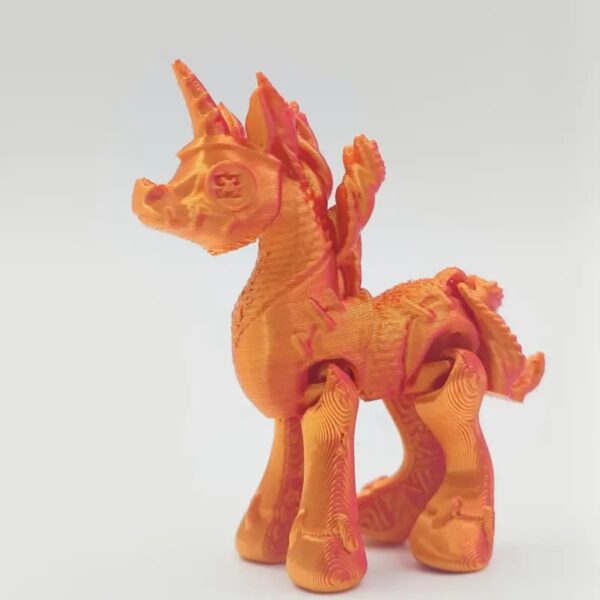 Multicolor Cute 3D Printed Gradient Unicorn Toy for Kids - Image 4