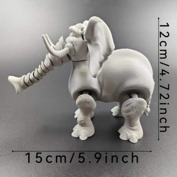 Customized 3D Poseable Elephant Statue with Moving Limbs - Image 4