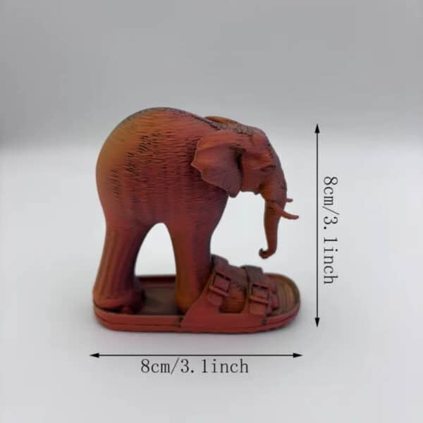 Whimsical Customized 3D Printed Elephant Slippers Statue - Image 2