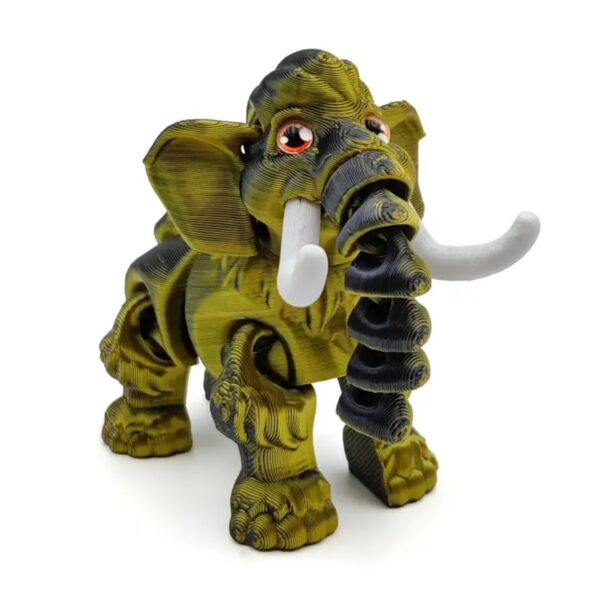 Vibrant Articulated Elephant with 3D Print Realistic Eyes - Image 2
