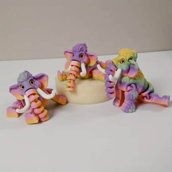 3D Printed Multicolor Elephant Toy with Flexible Joints - Image 4