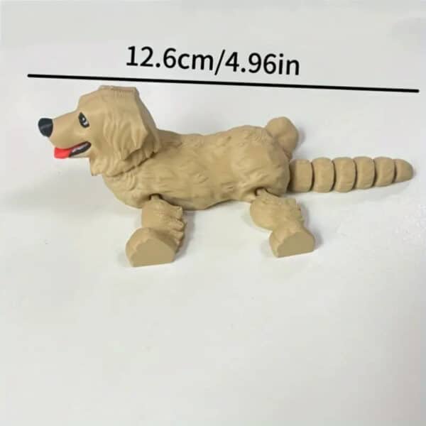 Charming 3D Printed Golden Retriever with Flexible Limbs - Image 2