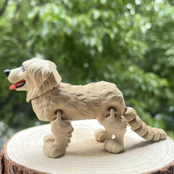 Charming 3D Printed Golden Retriever with Flexible Limbs - Image 3