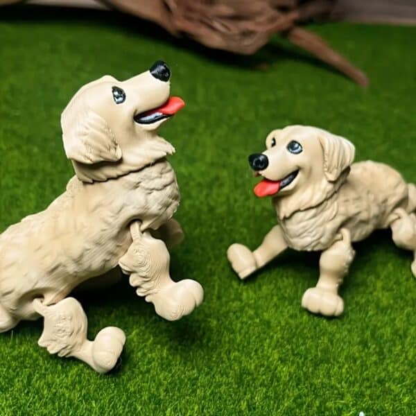 Charming 3D Printed Golden Retriever with Flexible Limbs - Image 5