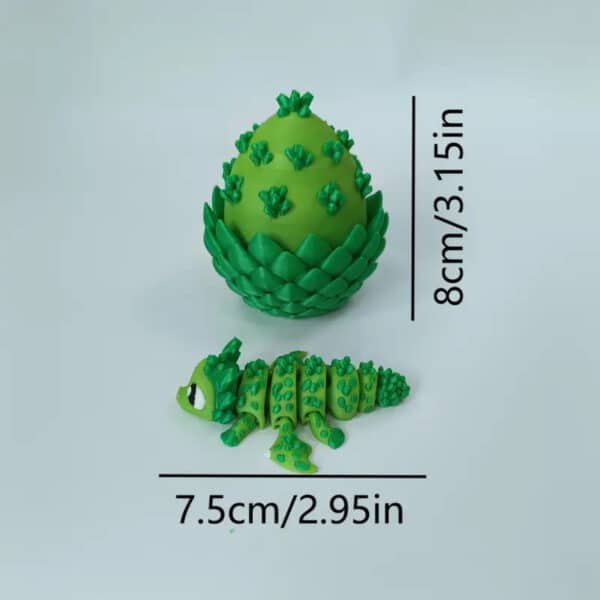 Customized 3D Printed Green Crystal Dragon with Egg - Image 3