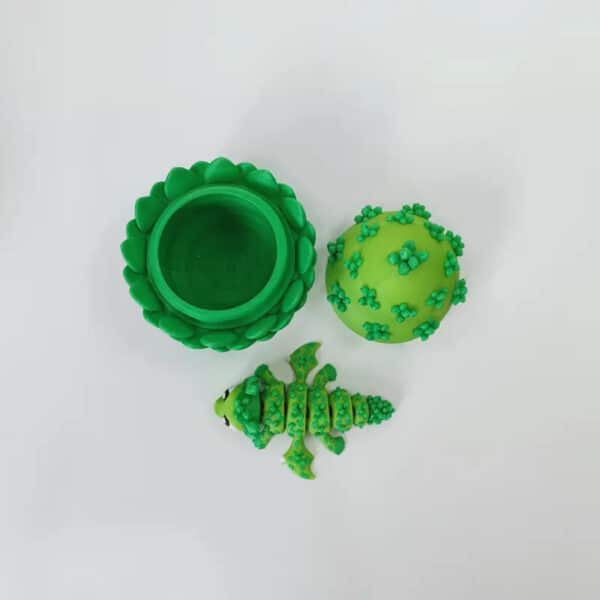 Customized 3D Printed Green Crystal Dragon with Egg - Image 4
