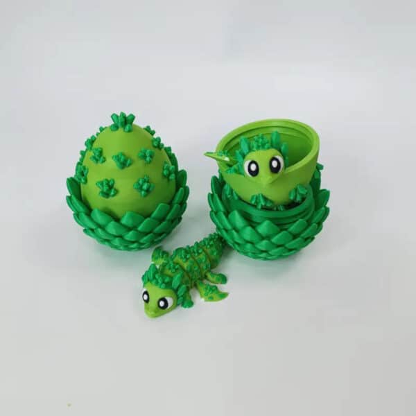 Customized 3D Printed Green Crystal Dragon with Egg - Image 5