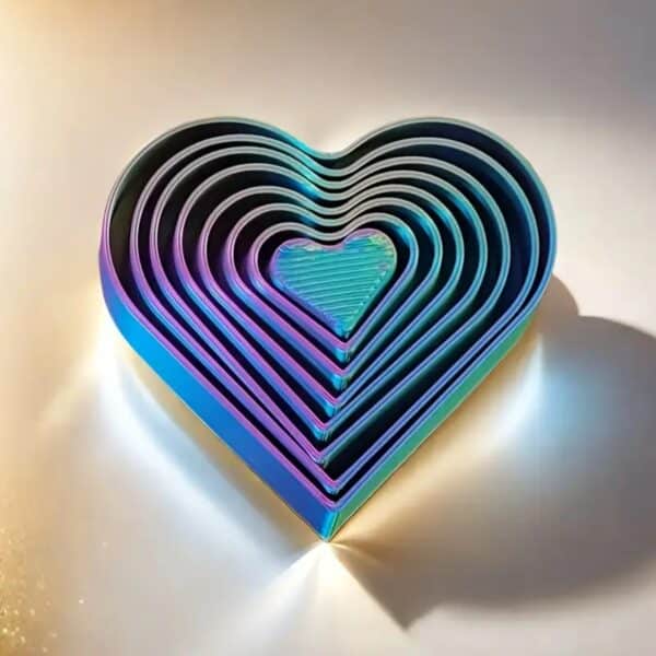 3D Printed Heart Shaped Spiral Stress Reliver Toy for Kids - Image 2