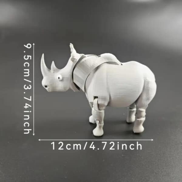 Customizable 3D Printed Rhino with Articulated Joints - Image 2
