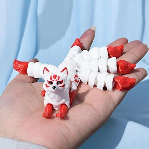 Vibrant 3D Printed Nine Tailed Fox Statue Toy for Children's - Image 2