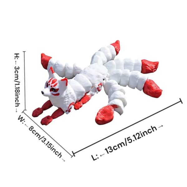 Vibrant 3D Printed Nine Tailed Fox Statue Toy for Children's - Image 5
